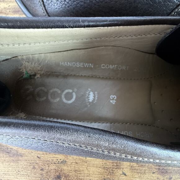 ECCO Men Classic Moccasin (Coffee) 43/9.5 EUC Loafer Leather Comfort Shoe‎ - Picture 3 of 10